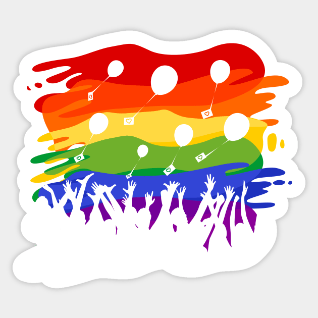 Rainbow Flash Mob Sticker by yulia-rb